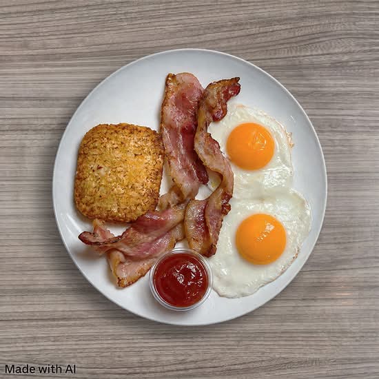 Crispy Bacon with Two XL Eggs (香脆煙肉配特大雙蛋)